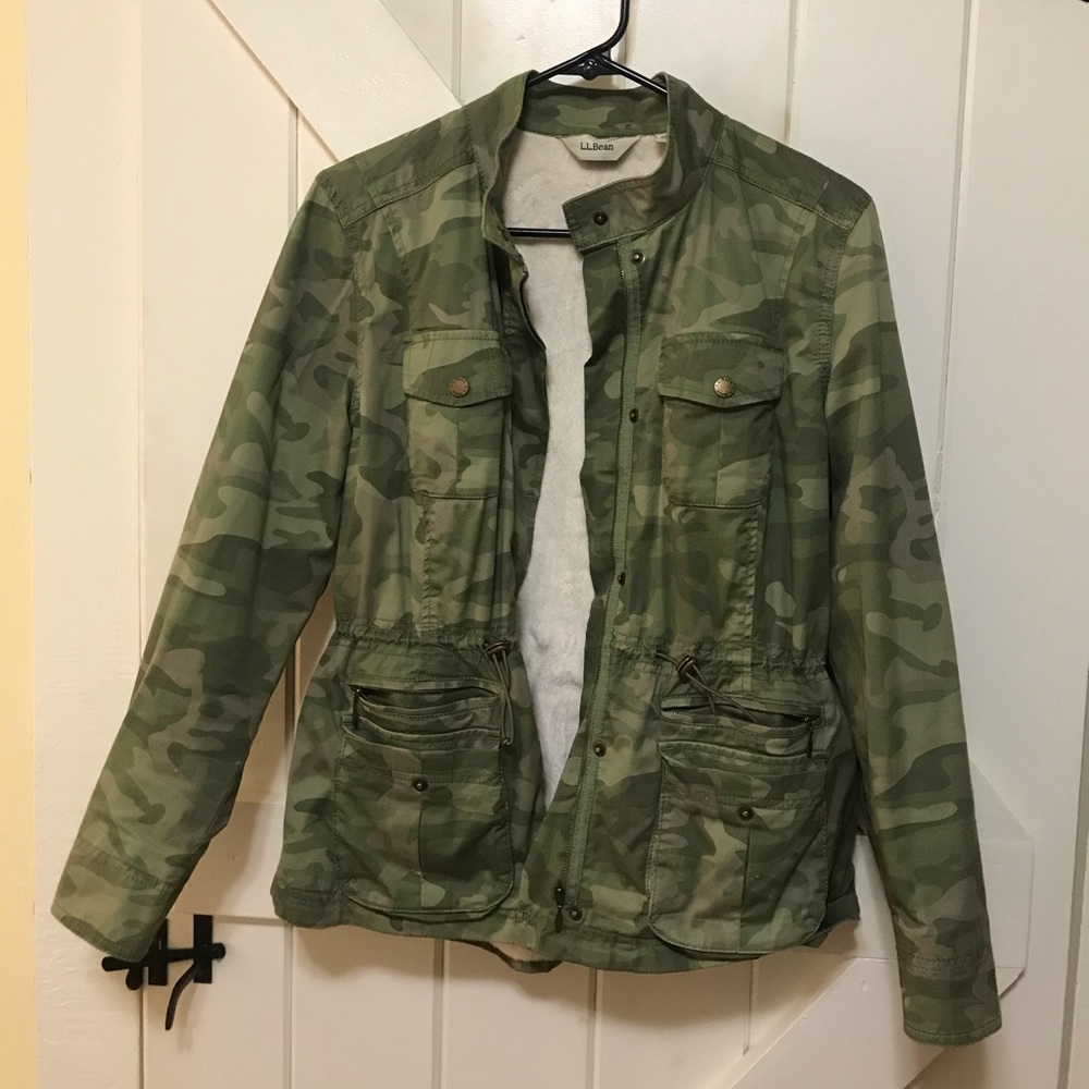 L.L. Bean Camo/Shearling Coat